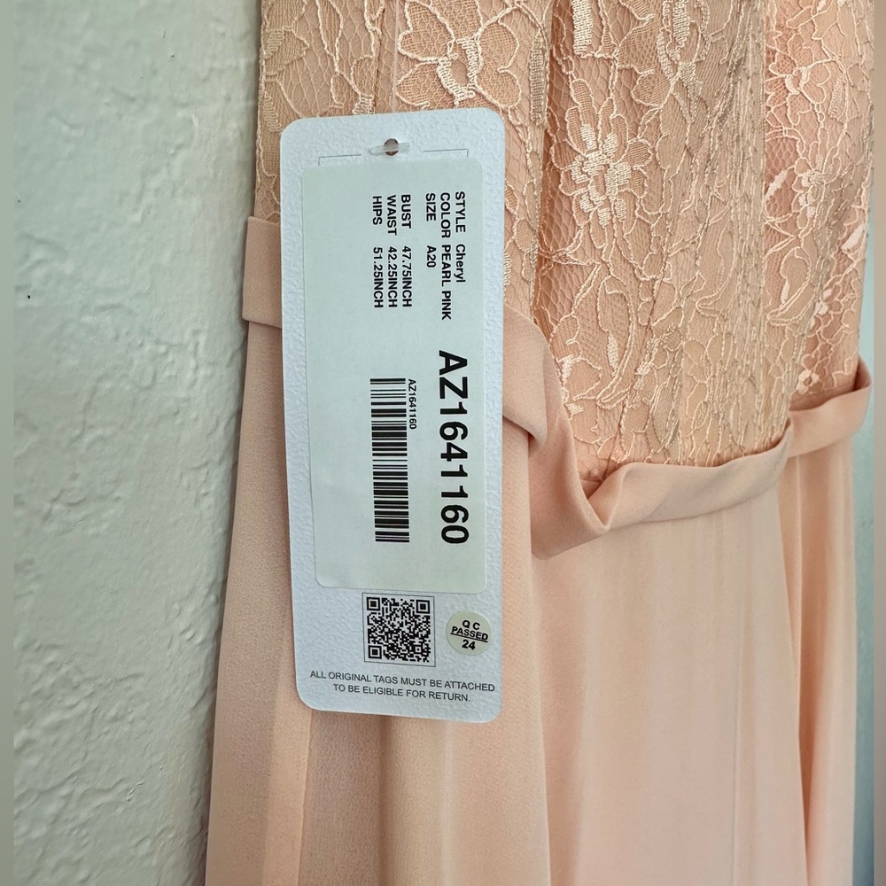 NWT Azazie Lace Dress in Pearl Pink, Size A20 - Picture 4 of 4